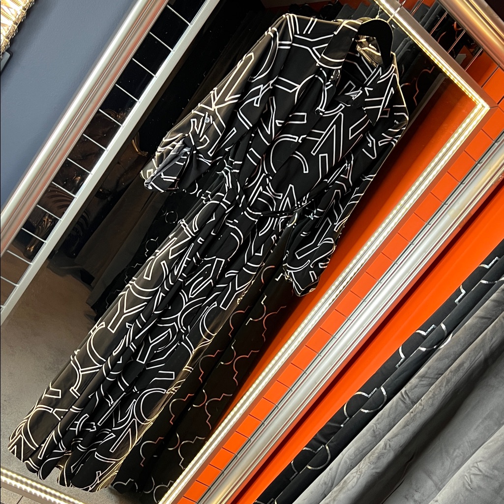 New York & Company Iconic Monogram Maxi Shirt Dress